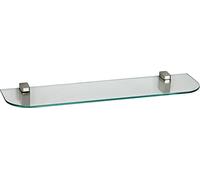ib style® Étagère murale en verre |6mm | incl. Clip CONO chromé | 8 diménsions | 2 designs| clair | 50 x 12 cm