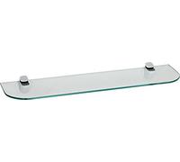 ib style® Étagère murale en verre |6mm | incl. Clip CUCALE blanc| 8 diménsions | 2 designs| clair | 90 x 15 cm