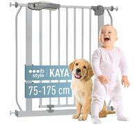 ib style® KAYA | Barrière de sécurité|Tous les aspects de sécurité| ! Incl. capuchons de protection murale ! |Pas de perçage | Gris | 95-105 cm