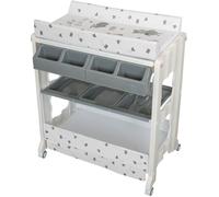 ib style® Table à Langer avec bain My Little Farm Grey sur roulettes