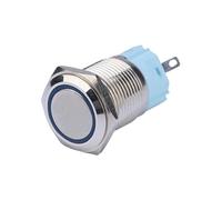 IB16S 16MM ON OFF switch Metal Self-Locking Reset 12V 220V LED Light Power Button Switch 24V vandal switch NWPNLXEA(16mm Ring LED,White LED)