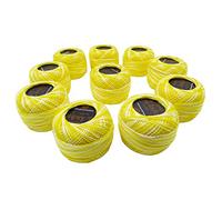 IBA Indianbeautifulart Lot de 10 pièces panaché Coton Crochet Fil Spun Frivolité Knitting Boule