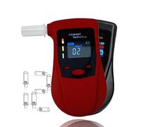 iBACheck Éthylomètre Portable avec capteur Semi-conducteur, éthylomètre numérique Rechargeable avec Fonction de préalable, Test avec 4 unités prédéfinies et 10 mémoires 12 Embouts