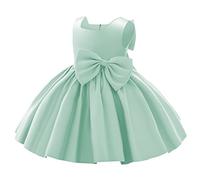 IBAKOM Bébé Enfant Filles Robe Tutu Princesse Bal Anniversaire Formel fête Mariage Baptême Demoiselle d'honneur Communion Robes Vert Clair 6-12 Mois