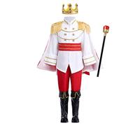 IBAKOM Déguisement Prince Charmant Enfant Garçons Costume Cosplay Conte Fée Carnaval Halloween Anniversaire Tenue médiévale Haut Pantalon Ensemble Rouge - ensemble cape 11-12 ans