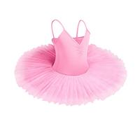 IBAKOM Enfants Filles Robe Ballet lac des cygnes Costume Danse Tutu col en V Camisole Justaucorps sans Manches Ballerine Gymnastique Tenue Vêtements de Danse