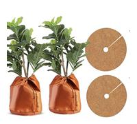iBamso Housse d'hiver pour Plantes Tapis de Coco, Réutilisable Housses d’hivernage pour Plantes en Pot, Housses de Protection en Pot pour Plantes Fermeture éclair et Cordon de Serrage- Ø65 x H 70 cm