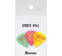 Ibanez B1000SV-GPY Lot de 3 médiators Signature Steve Vai, 1.0mm, Vert/Rose/Jaune