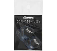 Ibanez PPA14MSGDB Lot de 6 médiators GRIP WIZARD à grip sable, 0.8mm, Bleu foncé