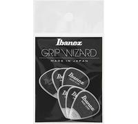 Ibanez PPA14MSGWH Lot de 6 médiators GRIP WIZARD à grip sable, 0.8mm, Blanc