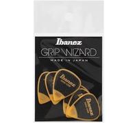 Ibanez PPA14MSGYE Lot de 6 médiators GRIP WIZARD à grip sable, 0.8mm, Jaune