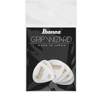 Ibanez PPA16HRG-WH Lot de 6 médiators GRIP WIZARD à grip caoutchouc, 1.0mm, Blanc