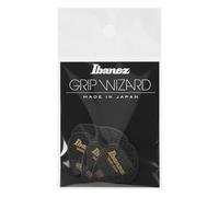 Ibanez PPA16HSG-BK Lot de 6 médiators GRIP WIZARD à grip sable, 1.0mm, Noir