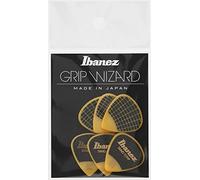 Ibanez PPA16HSG-YE Lot de 6 médiators GRIP WIZARD à grip sable, 1.0mm, Jaune