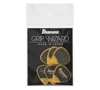 Ibanez PPA16HSG-YE Lot de 6 médiators GRIP WIZARD à grip sable, 1.0mm, Jaune