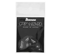 Ibanez PPA16MRG-BK Lot de 6 médiators GRIP WIZARD à grip caoutchouc, 0.8mm, Noir