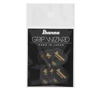 Ibanez PPA16MSG-BK Lot de 6 médiators GRIP WIZARD à grip sable, 0.8mm, Noir