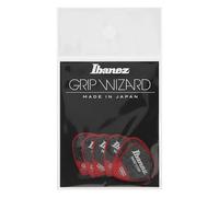 Ibanez Jeu de médiators PPA16MSG Sand-Grip forme goutte courte 0,8 mm Rouge 6 pièces