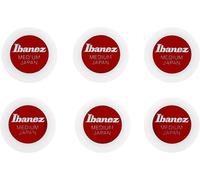 Ibanez PPA1M-WH Lot de 6 médiators, Rond, 0.75mm, Blanc