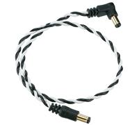 Ibanez Twisted DC Cable Black & White, Length: 16" Straight & Angled P