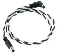 Ibanez Twisted DC Cable Black & White, Length: 24" Straight & Angled P