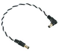 Ibanez Twisted DC Cable Black & White, Length: 8" Straight & Angled Pl
