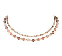 IBARA Collier ras du cou de perles colorées bohème pour femme - Véritable pierre naturelle - Collier de perles d'eau douce plaqué or 18 carats - Bijoux faits à la main pour l'été et la plage, Cuivre