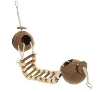 ibasenice 1 Ensemble Cage à Oiseaux Suspendue Coquille de Noix de avec Échelle Nichoir Décoratif pour Oiseaux de Compagnie Lit Pratique et Confortable pour et Cages