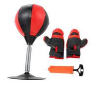 ibasenice 1 Ensemble Jouets de Boxe pour Garçon Fille Set de Punching Ball de Bureau avec Gants et Pompe à Air pour Jeu et à ou Accessoires Colorés Aléatoires Couleur