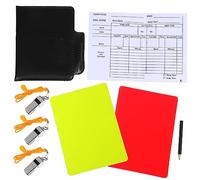 ibasenice 1 Ensemble Kit Arbitre de Football avec Sifflets Cartes Jaunes et Carnet de Score pour Basketball et Volleyball Portable et Durable