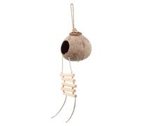 ibasenice 1 Ensemble Nid Suspendu Coque de Noix de pour Perroquet avec Échelle Maison Décorative pour Oiseaux Lit de pour Animaux de Compagnie Design Créatif et Durable Facile à Transporter