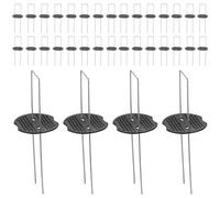ibasenice 1 Ensemble Piquets de Fixation U avec Rondelles pour Stabilisation de Jardin Ensemble de Clous pour Fences et Paillis