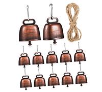 ibasenice 1 Jeu Cloche De Vache Vintage Bronze Avec Corde Vol Cloches Pour Vaches Chevaux Moutons Et Chèvres Style Et Durable 12 Pièces