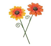 ibasenice 1 Jeu Piquets De Jardin Art Décoratif Lot de Ornements Floraux pour Pots De Fleurs Décoration Extérieure Printanière Jaune Orange 2 Pièces