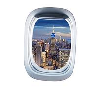 ibasenice 1 Pc 3D Fausses Fenêtres Stickers Muraux DIY Décalcomanies en Verre Autocollant De Fenêtre De Mur Murale en Verre Décoration Murale Paysage Amovible Enfant Photo Capsule Spatiale