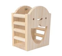 ibasenice 1 Pièce Bassin d'herbe De Lapin Cages Collations De Cobaye Foin pour Lapins Jouets De Bébé Guinée Lit De Cochon d'Inde Mangeoire pour Les Oiseaux Cage à Rats Creux en Bois Beige