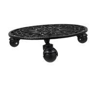ibasenice 1 Pièce Jardiniere Mobile Plateau Support Mobile Pots de Fleurs à l'intérieur Soucoupe remplaçant Plante d'intérieur Jardinière bac à Fleurs Mobile Le Fer Noir