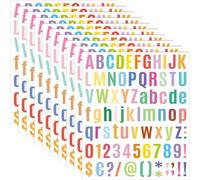 ibasenice 10 Feuilles Autocollants Lettres Alphabet en Vinyle Imperméables pour Diy, Stickers Chiffres Colorés, 10 Feuilles, Usage Longue Durée pour Scrapbooks et Enveloppes