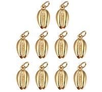 ibasenice 10 Pendentifs Suspendus en Acier Inoxydable Doré Forme Coquillage, Accessoires Élégants pour Bijoux, 10 Pièces Trou Suspendre, pour Fêtes de Noël et Enterrements de Vie de Jeune