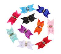 ibasenice 10 pièces Accessoires Cheveux Chien Noeud Double Couches Élastiques pour Animaux de Compagnie Adapté Chiens Petits Moyens Grands et Autres Animaux Maintien Coiffure et Occasions