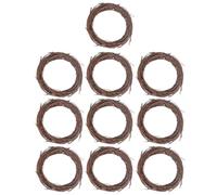 ibasenice 10 Pièces Anneau de Rotin Séché 8cm pour Décoration DIY Suspendue, Couronne de Cerceau Marron Style Campagne Américaine, pour Fête Intérieure