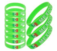 ibasenice 10 Pièces Bracelet en Silicone Équipe Nationale pour Supporters, Design Drapeau Coloré, Ajustement Souple et Résistant la Sueur, pour Rassemblements de Fans et Matchs de Football