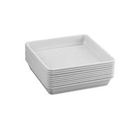 ibasenice 10 Pièces Châssis en Plastique Soucoupes Carrées pour Jardinières Plateau Jardinières D'extérieur pour Terrasse pour Plantes Bacs à Plantes Pots Extérieurs Usine Mis en Pot Blanche