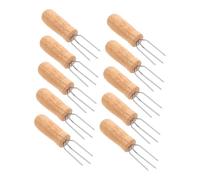 ibasenice 10 pièces Fourchettes à Acier Inoxydable avec Manche Fourchettes à Fruits et Brochettes pour BBQ Barbecue Pique Accessoires Sécurisés pour et Viande Rôtie