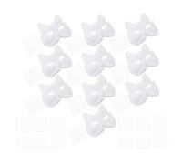 ibasenice 10 Pièces Masques Renard à Peindre Pâte de Papier Blanc avec Filets pour Yeux Masques Blancs DIY pour Décoration Mascarade Halloween Demi-visage Creatif pour Bricolage