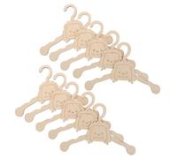 ibasenice 10 Pièces Pet Clothes Hangers Wooden Small Dog Cat Clothes Drying Rack Cartoon Animal Organizer for Puppy Apparel