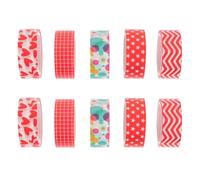 ibasenice 10 Rouleaux Ruban Adhésif Décoratif en Papier Cœur, Rouleaux