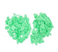 ibasenice 100 Étiquettes D’oreille Vertes en Plastique pour Moutons, Chèvres et Porcs, Souples et Résistantes aux Intempéries, Taille Standard, Gestion Facile du Bétail en Élevage Agricole