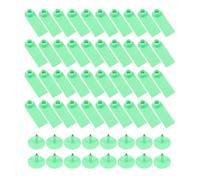 ibasenice 100 Étiquettes d'Oreilles en Plastique Vertes pour Bétail - Identification sans Texte pour Moutons Chèvres Porcelets - Boucles Flexibles Résistantes aux Intempéries Gestion