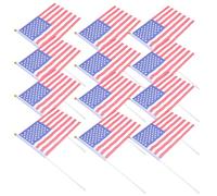 ibasenice 100 Mini Drapeaux Américains à Main en Polyester Résistant, Pliables, 14x21cm, Lot de 100 pour Décoration et Défilés D’élections aux États-